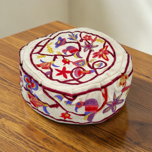 Large Birds Embroidered Kippah