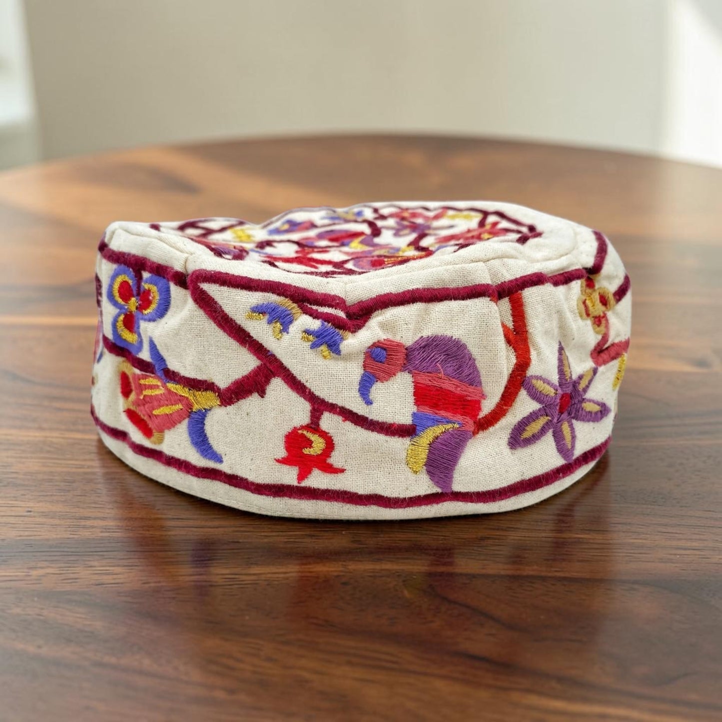 Large Birds Embroidered Kippah