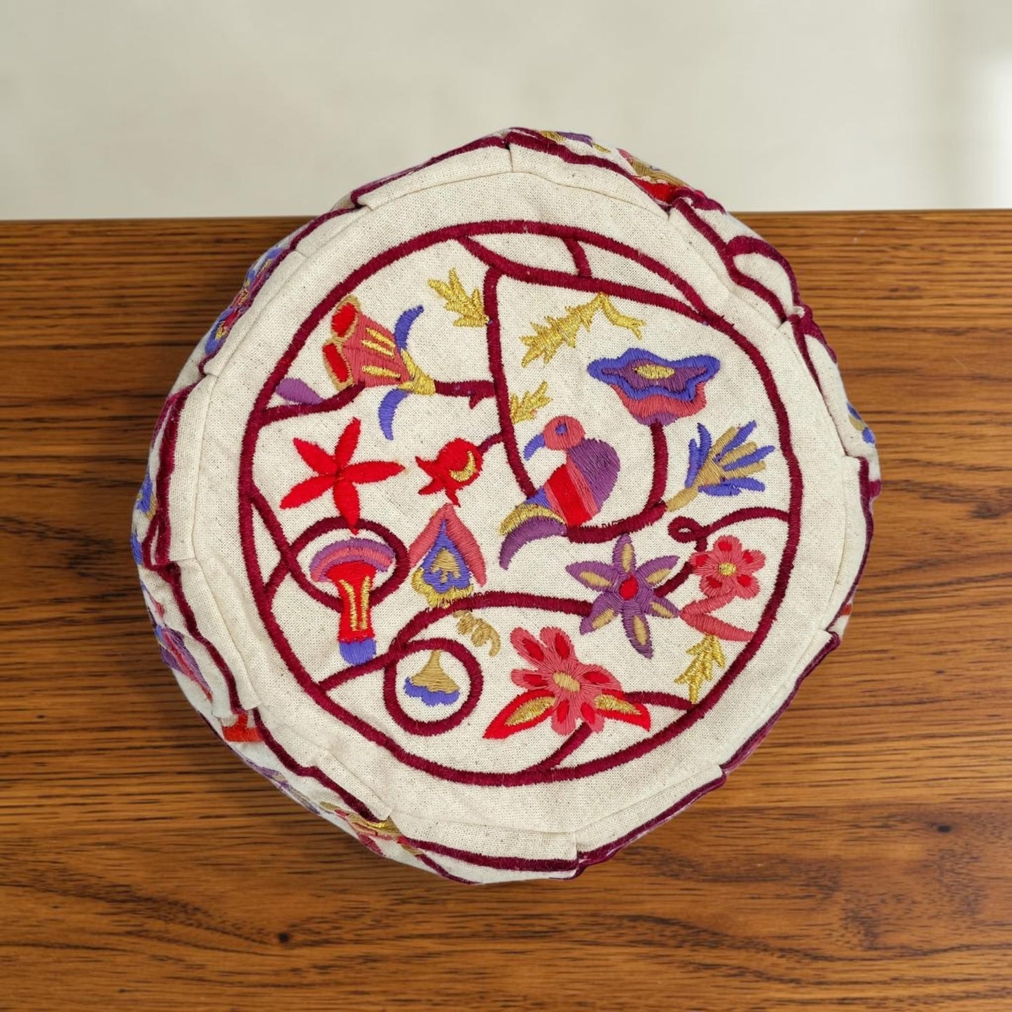 Large Birds Embroidered Kippah