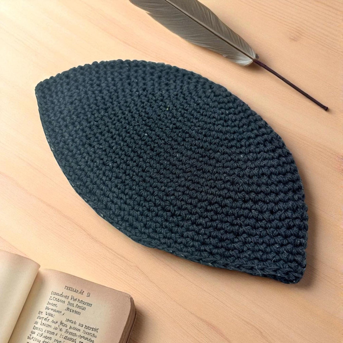 Original Breslev Kippah 100% Cotton | Black & White Jewish Yarmulke 21cm