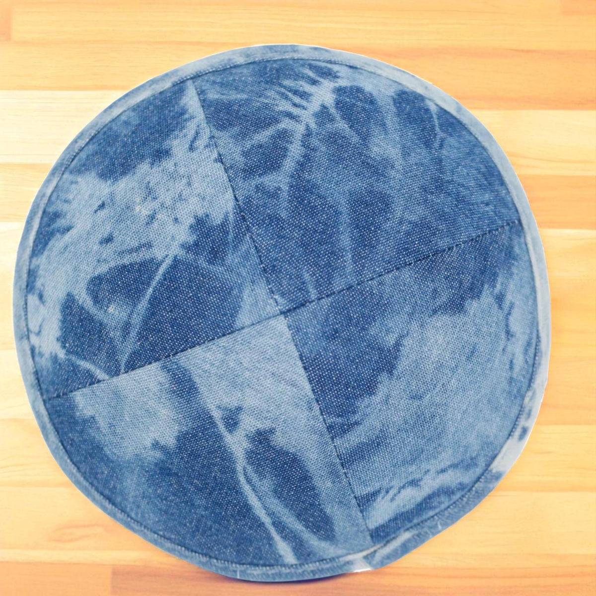 Kippa 18 cm motif bleu taché