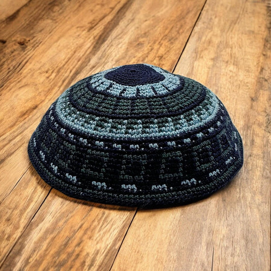 Patterned Handmade 16cm & 20cm Cotton Knitted Kippah