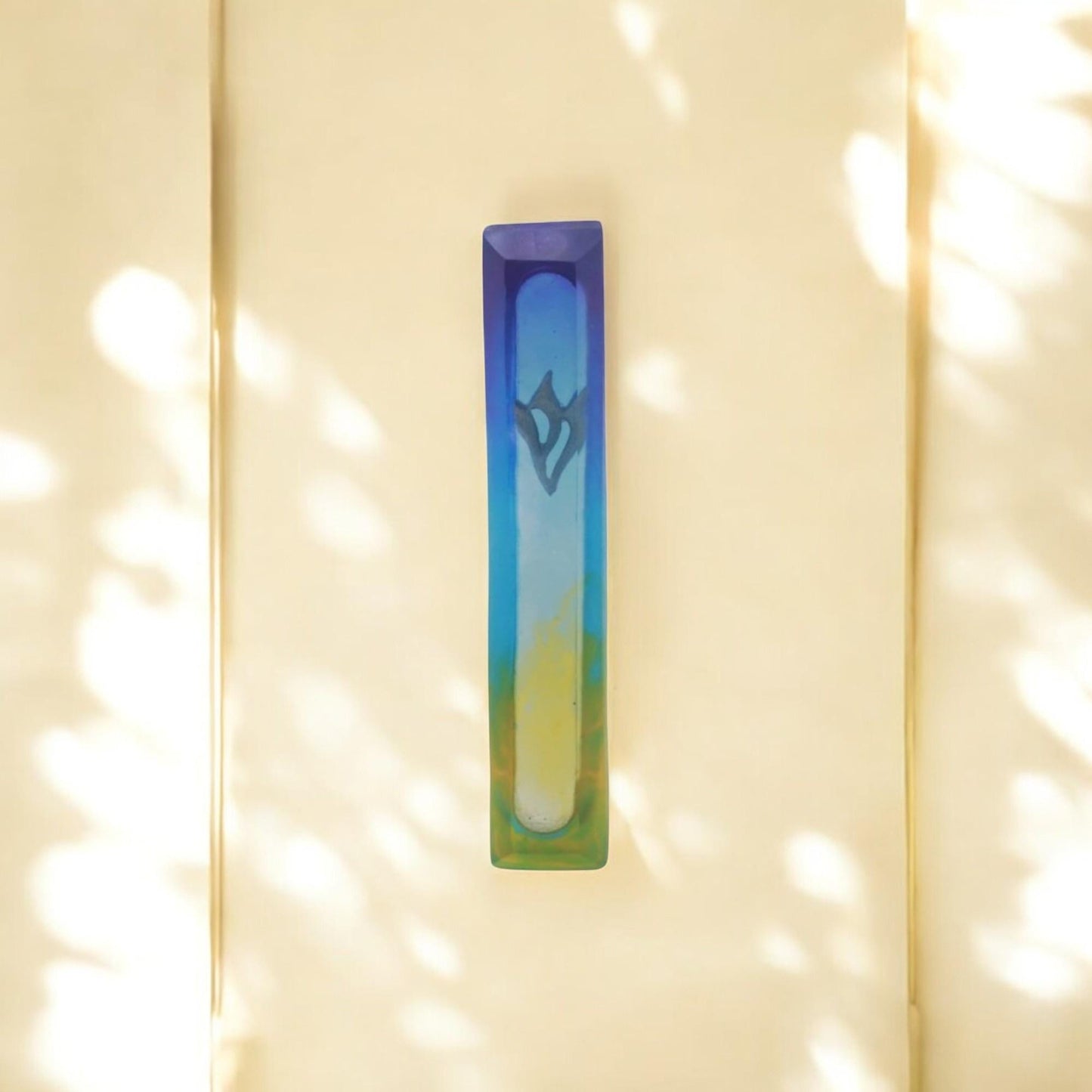 Handmade Resin Mezuzah Case: Colorful Jewish Door Decor