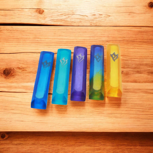 Handmade Resin Mezuzah Case: Colorful Jewish Door Decor