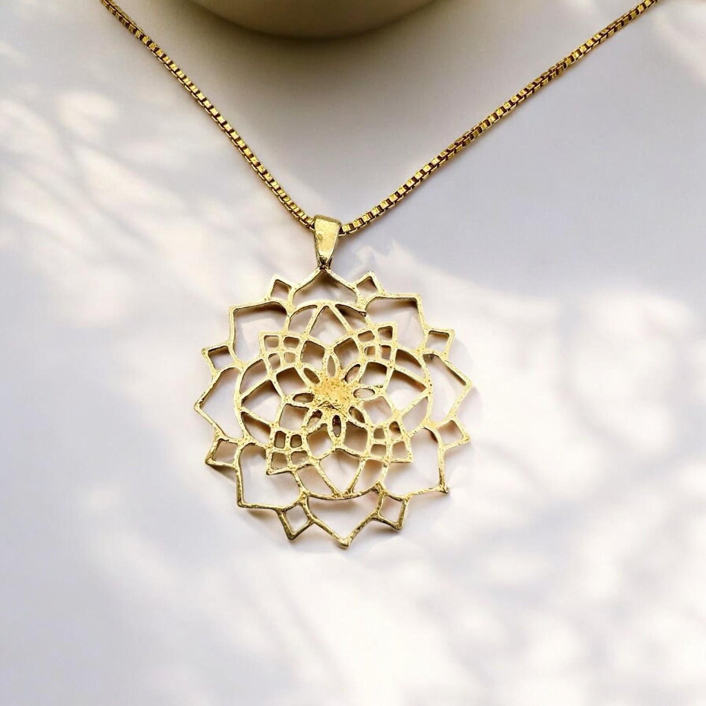 Gold Mandala Star of David Necklace