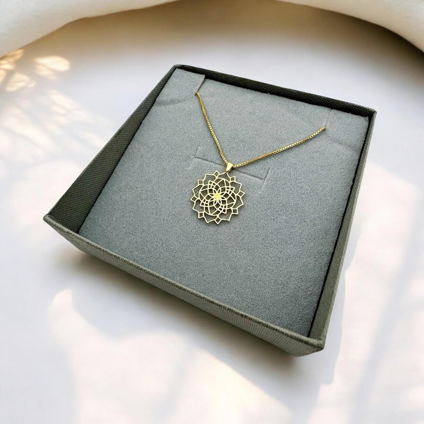 Gold Mandala Star of David Necklace