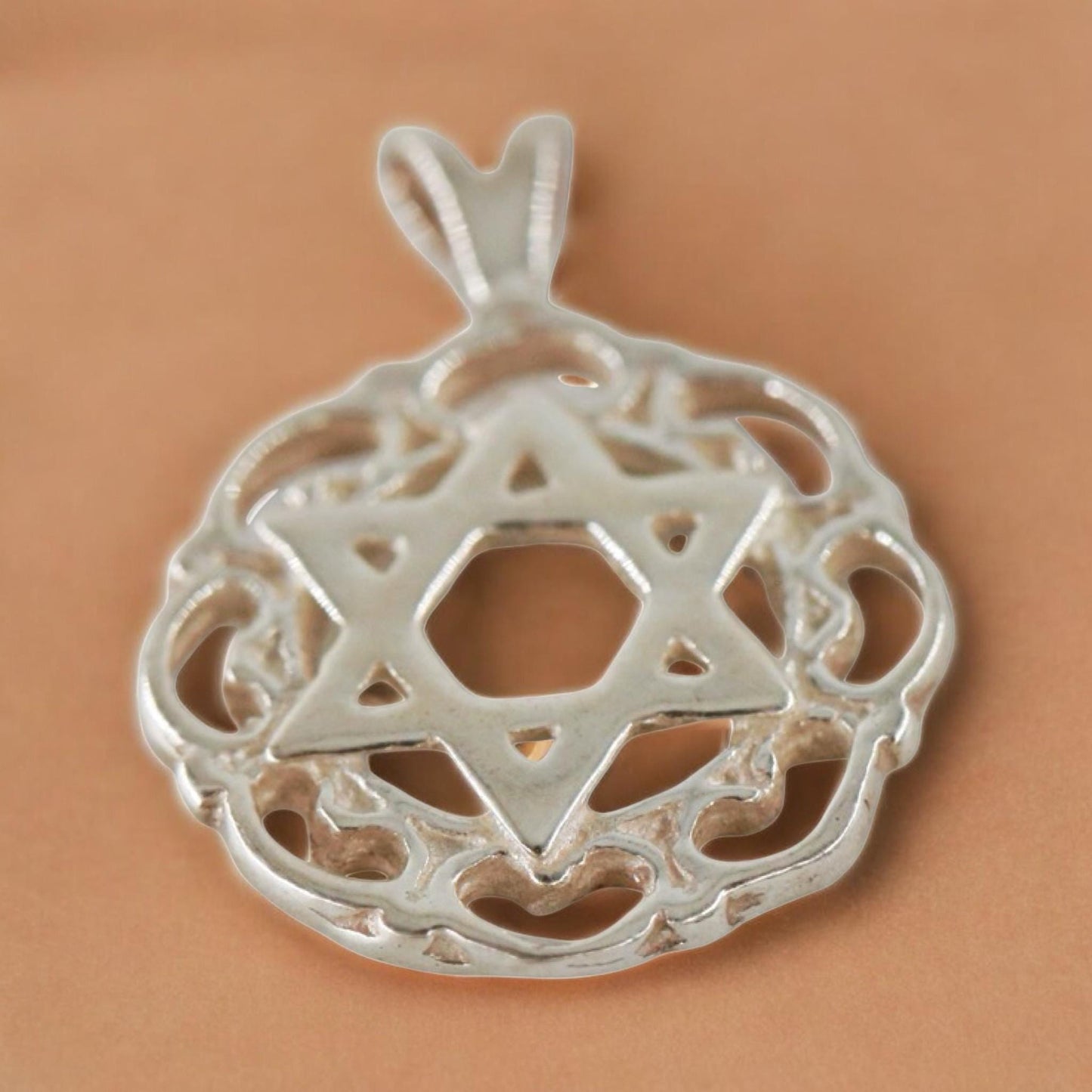 Sterling Silver Star of David Mandala Necklace