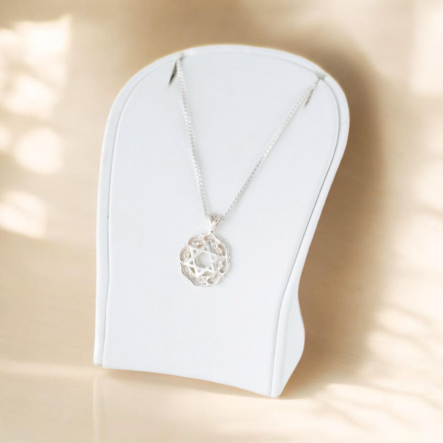 Sterling Silver Star of David Mandala Necklace