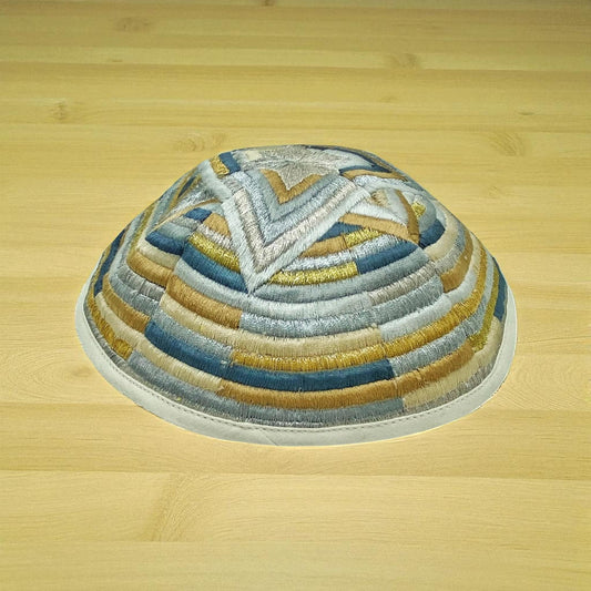 Gold Star of David Embroidered Kippah