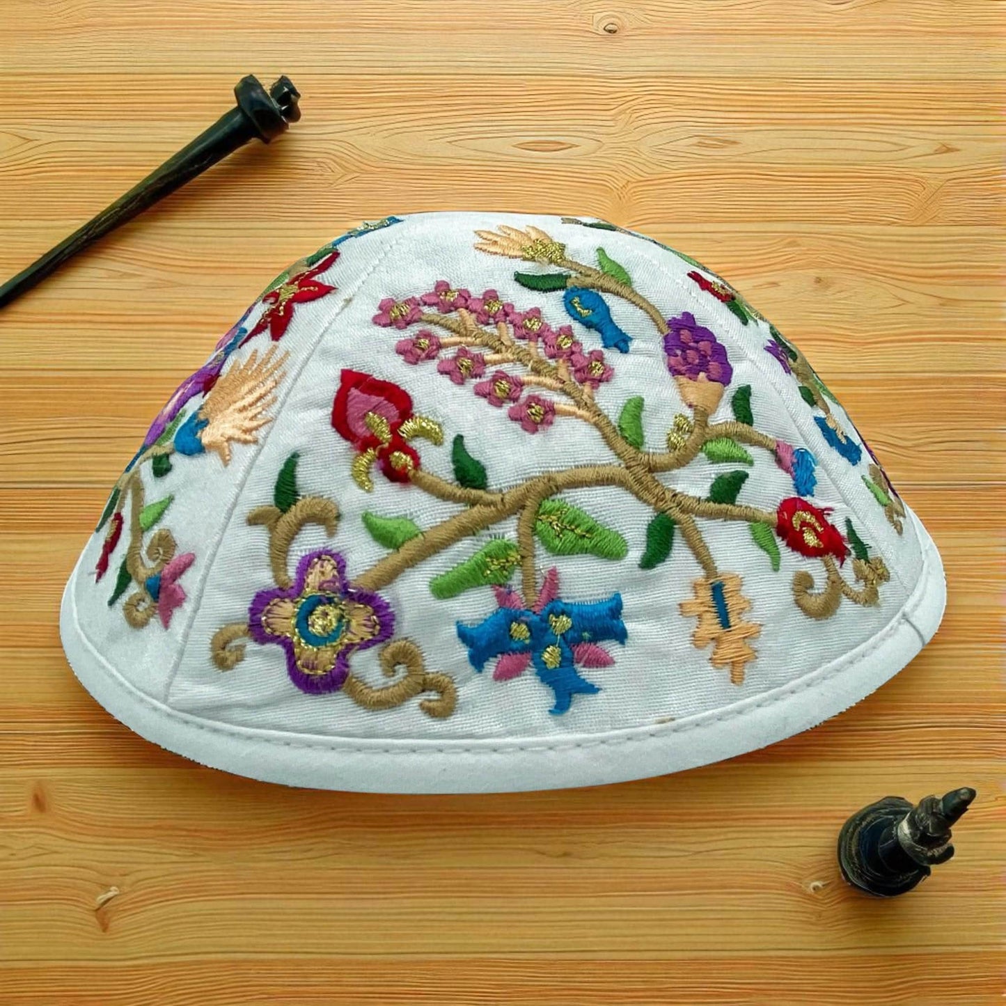 Colorful Bird 17cm Embroidered Kippah