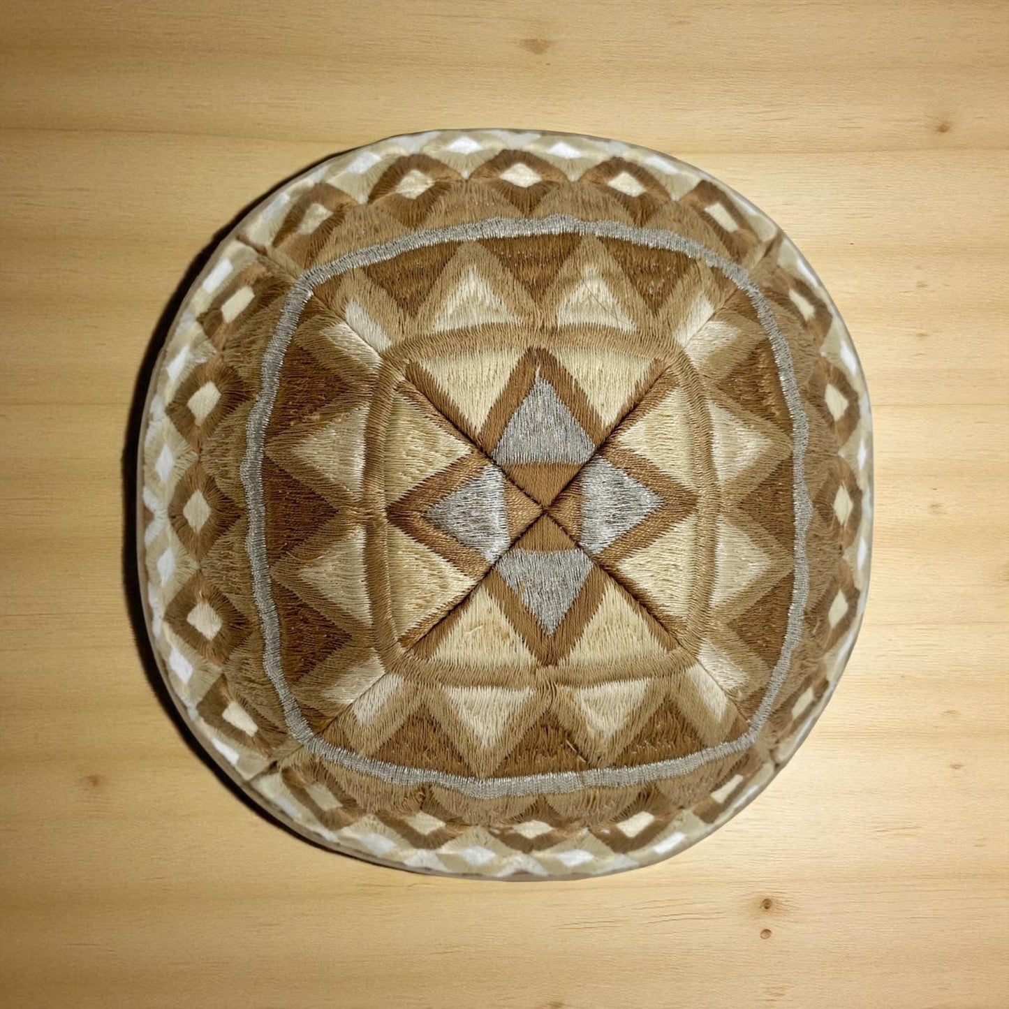 Blue/Gold Diamond Embroidered Kippah