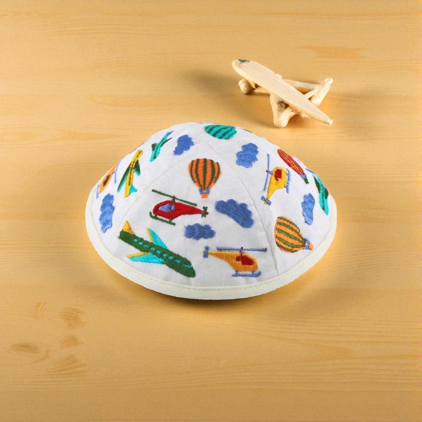 Kids Aircraft Embroidered Kippah