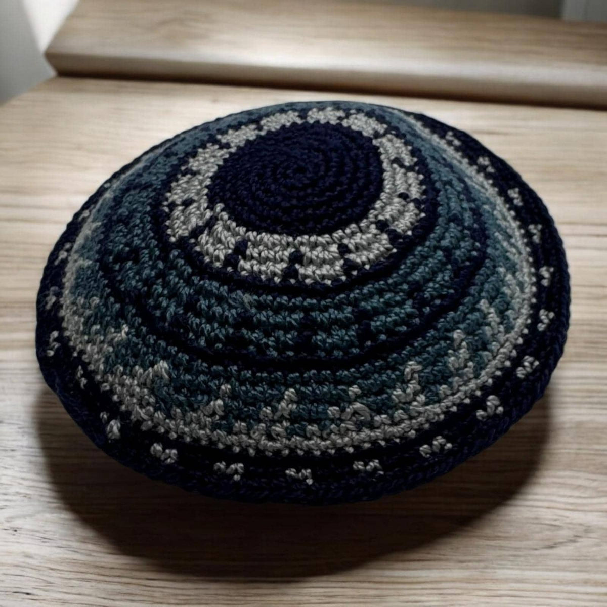 Kippa en coton tricoté bleu | Yarmulke juive pour enfants