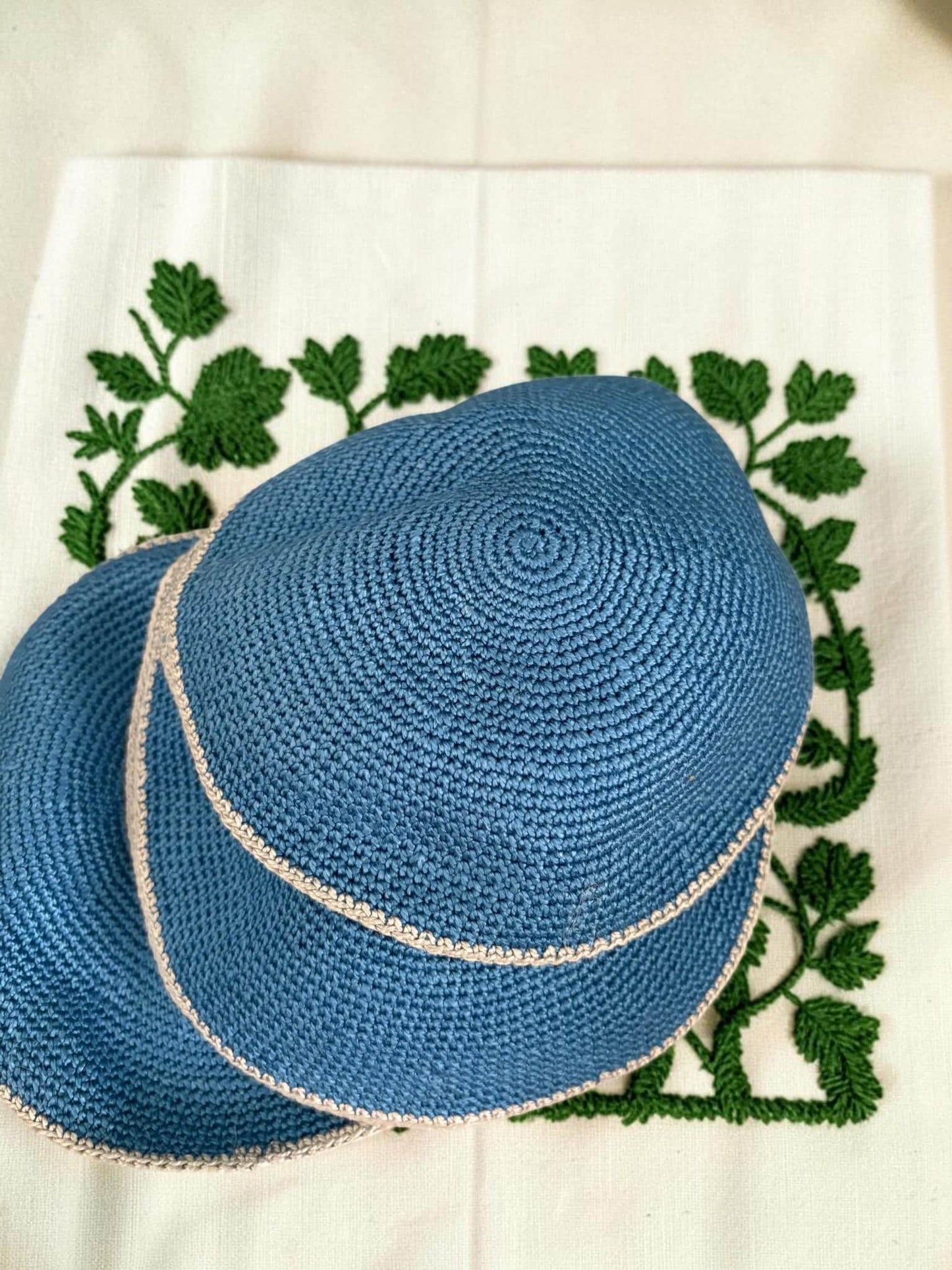 Handmade Cotton Kippah | Blue/Light Blue/Green/Gray Jewish Yarmulke