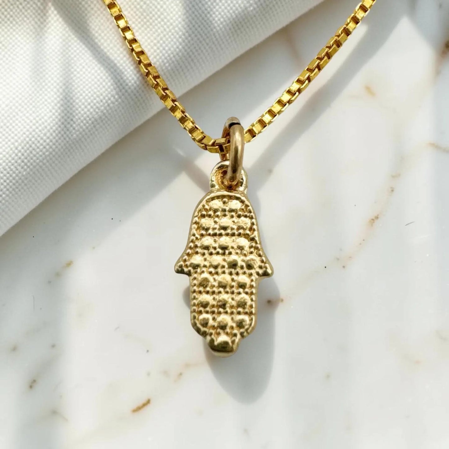 Mini Hamsa Necklace Sterling Silver/Gold Filled