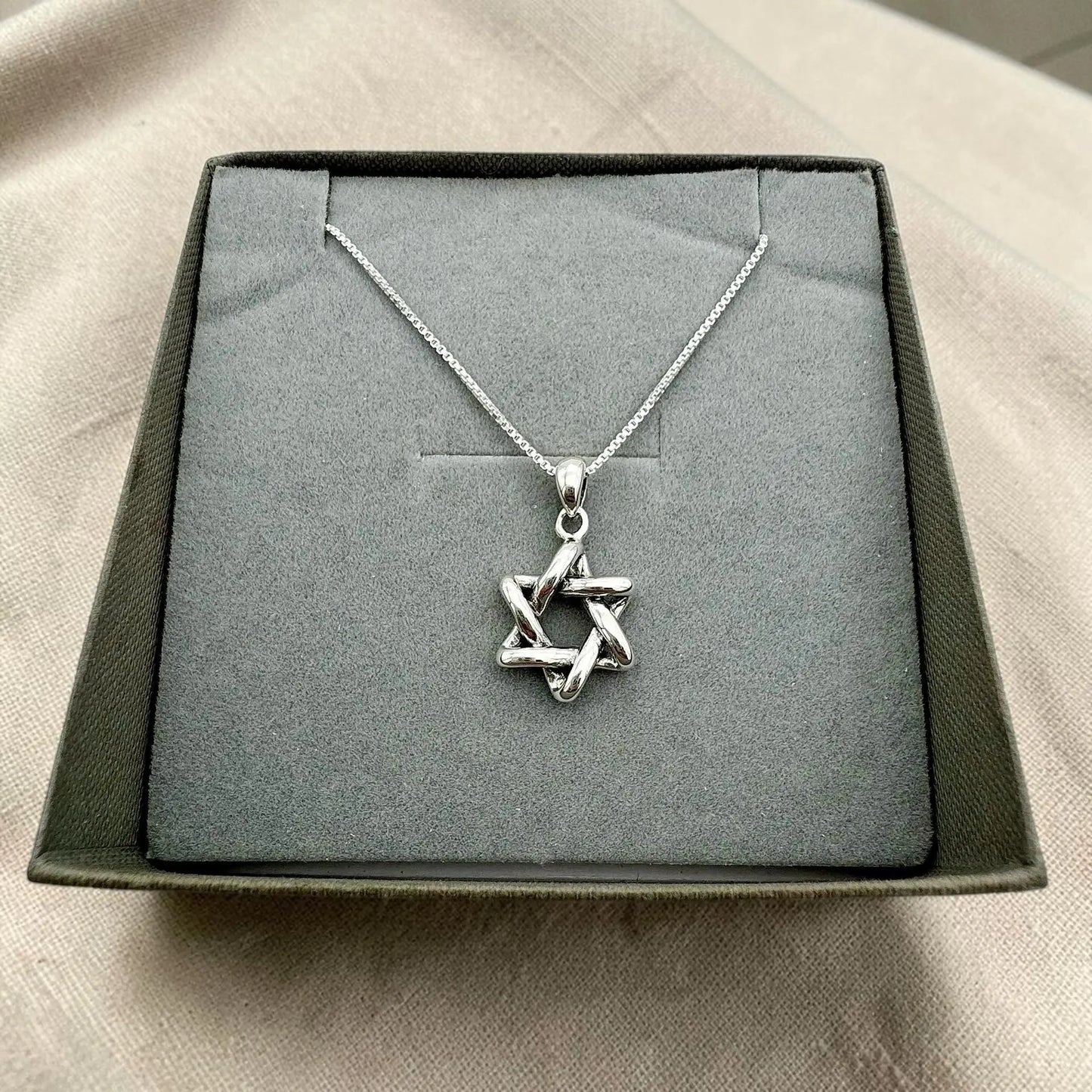 Silver Star of David Necklace