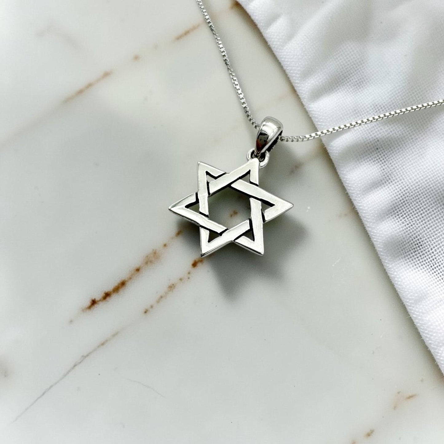 Silver Star of David Necklace
