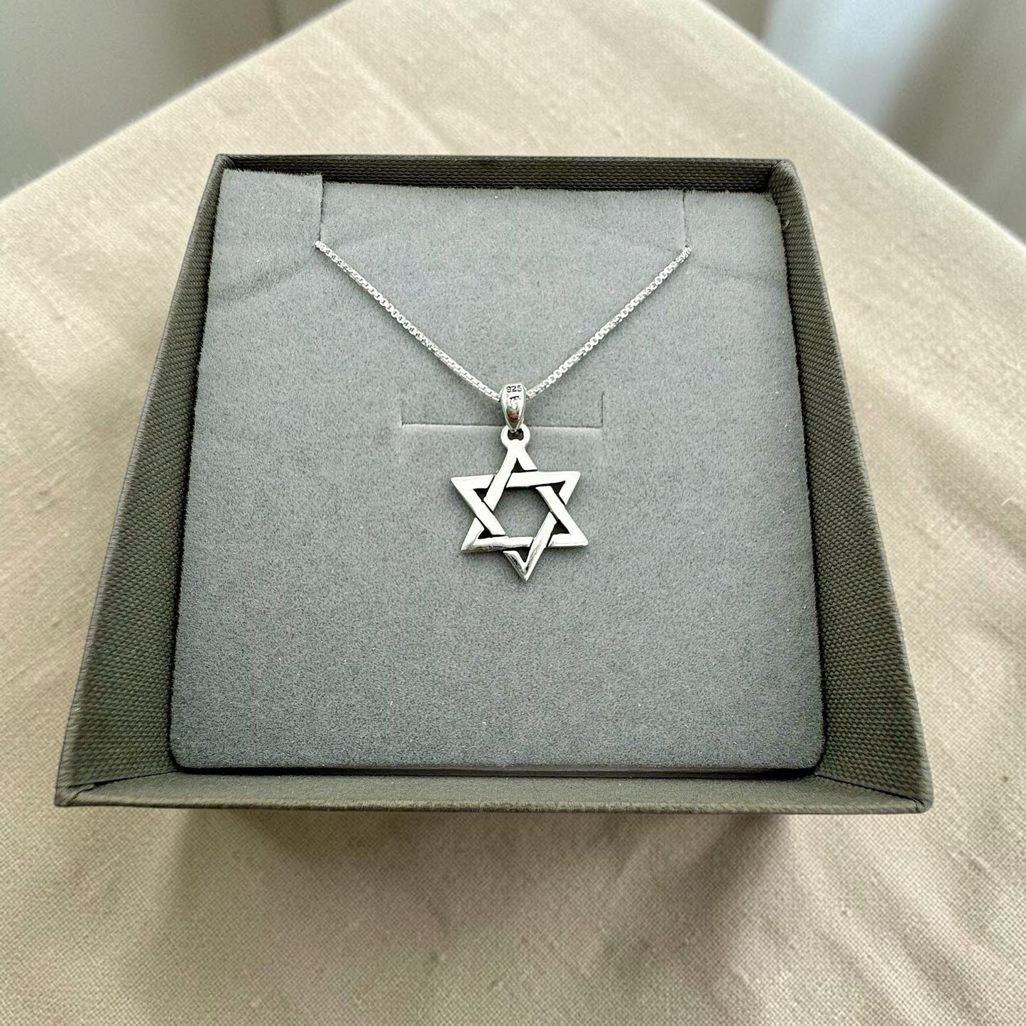 Silver Star of David Necklace