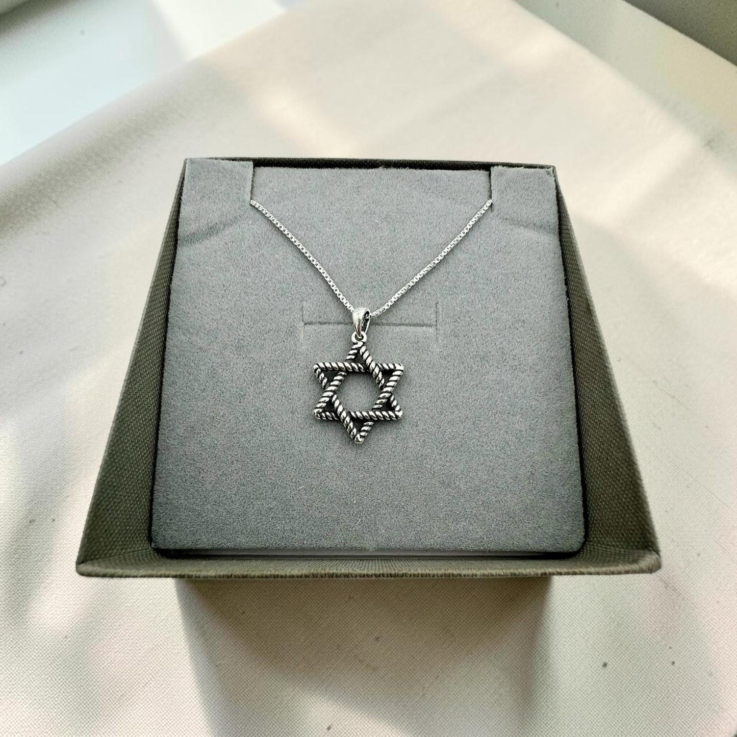 Silver Star of David Necklace