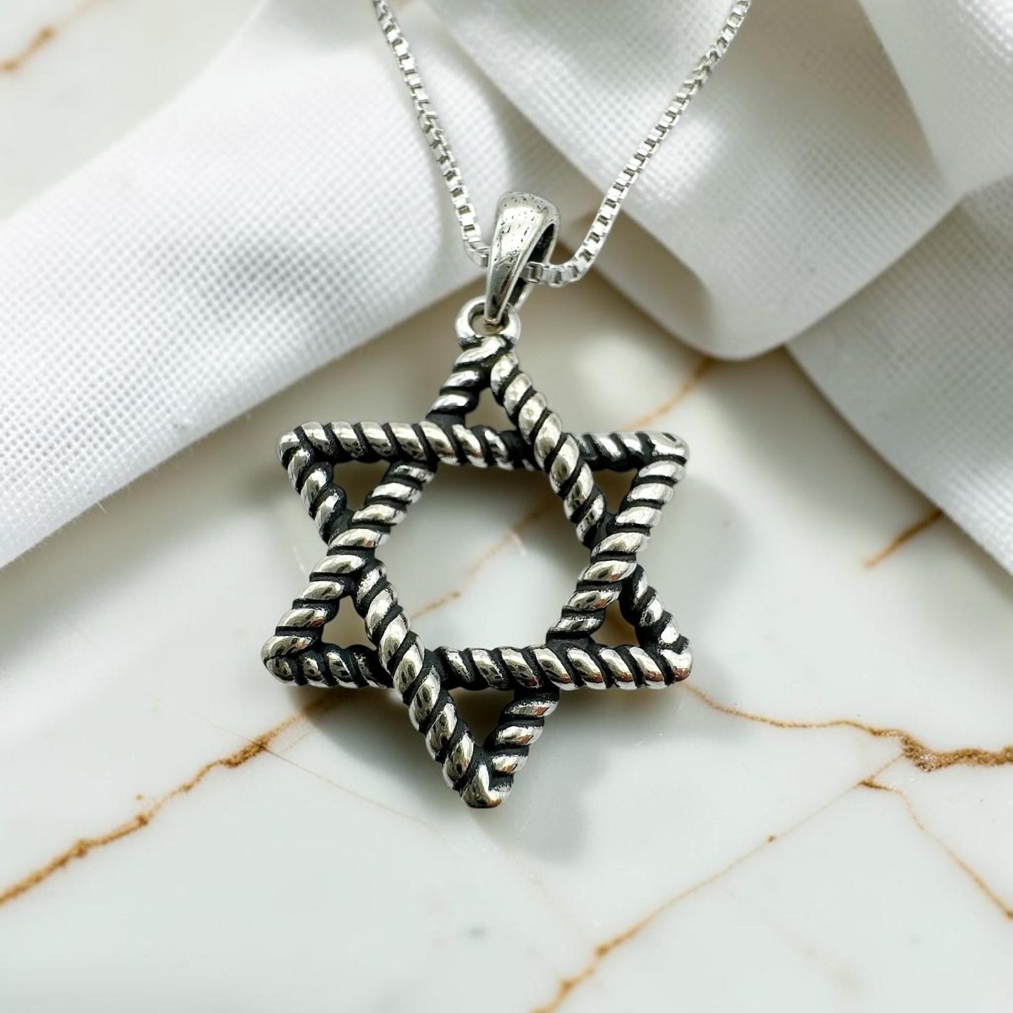 Silver Star of David Necklace
