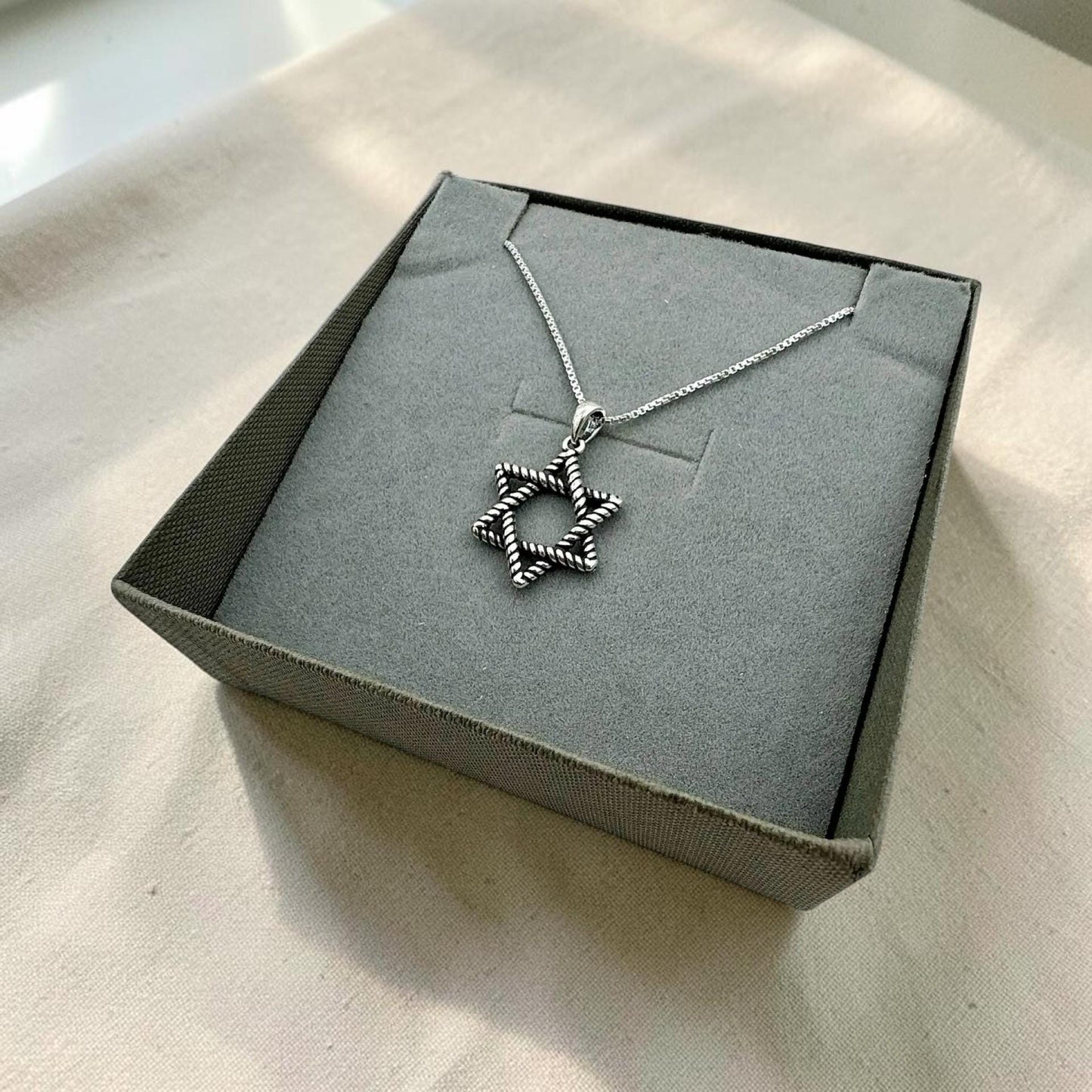 Silver Star of David Necklace