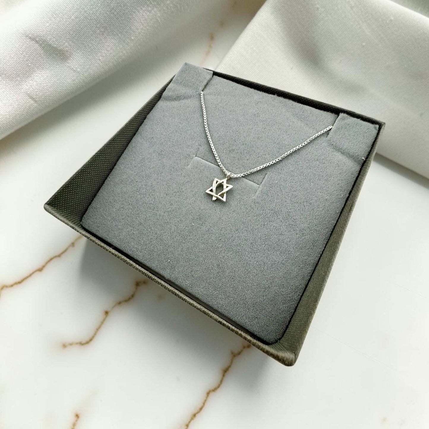 Sterling Silver/Gold Filled Star of David Necklace