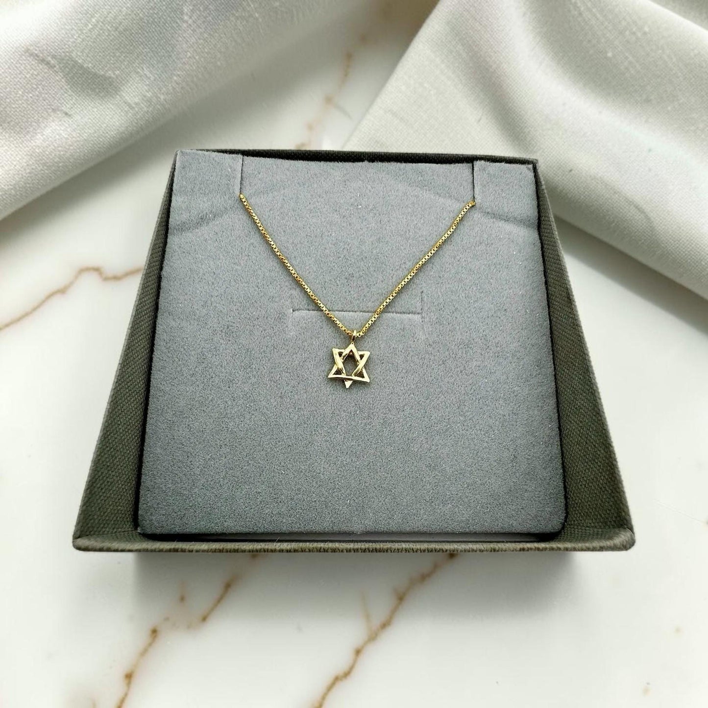 Sterling Silver/Gold Filled Star of David Necklace
