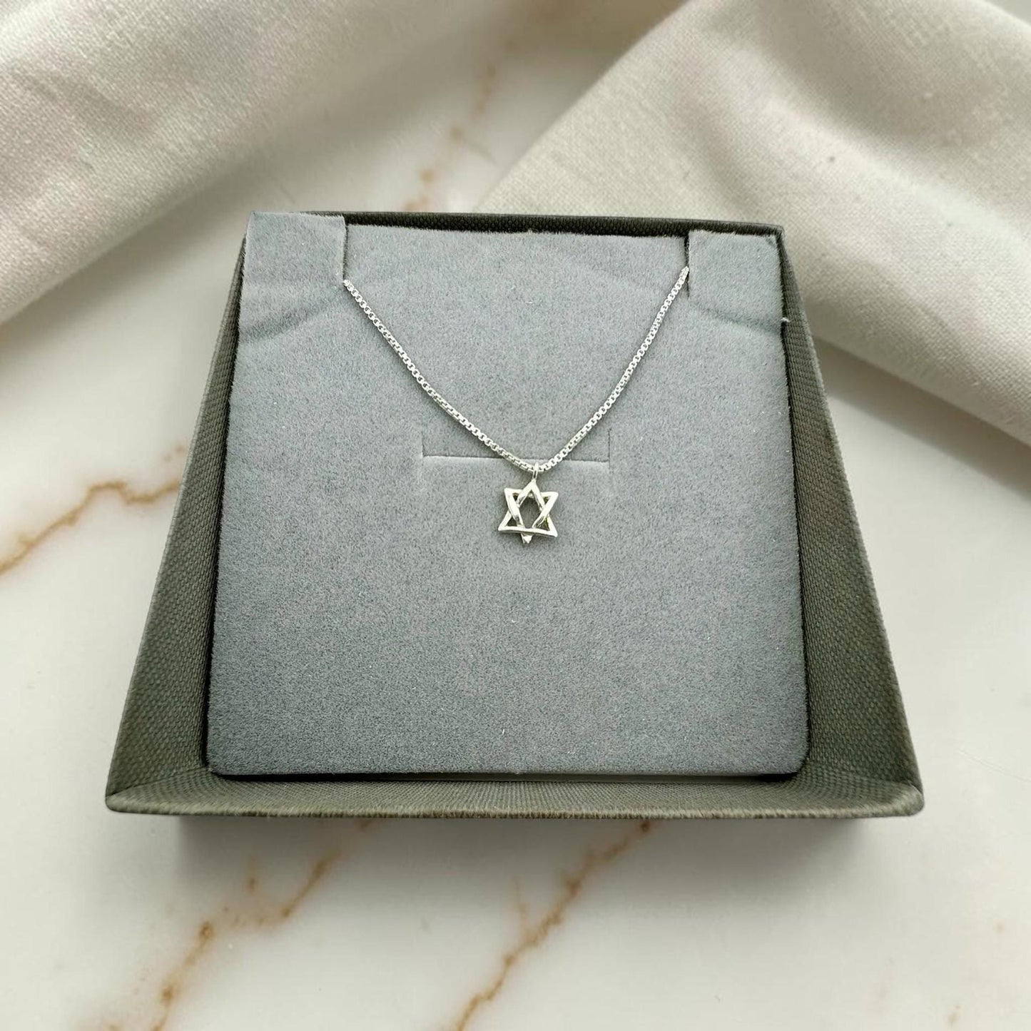 Sterling Silver/Gold Filled Star of David Necklace