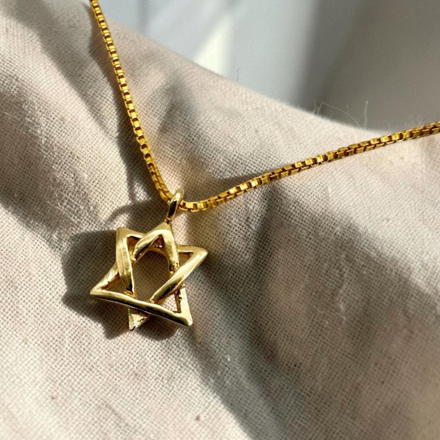 Sterling Silver/Gold Filled Star of David Necklace