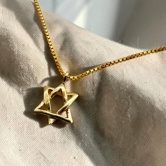 שרשרת מגן דוד כסף סטרלינג/גולדפילד