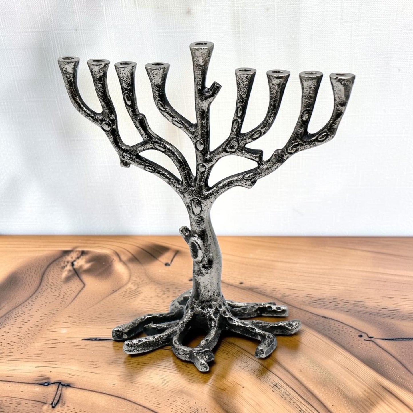 Tree of Life Pewter Menorah