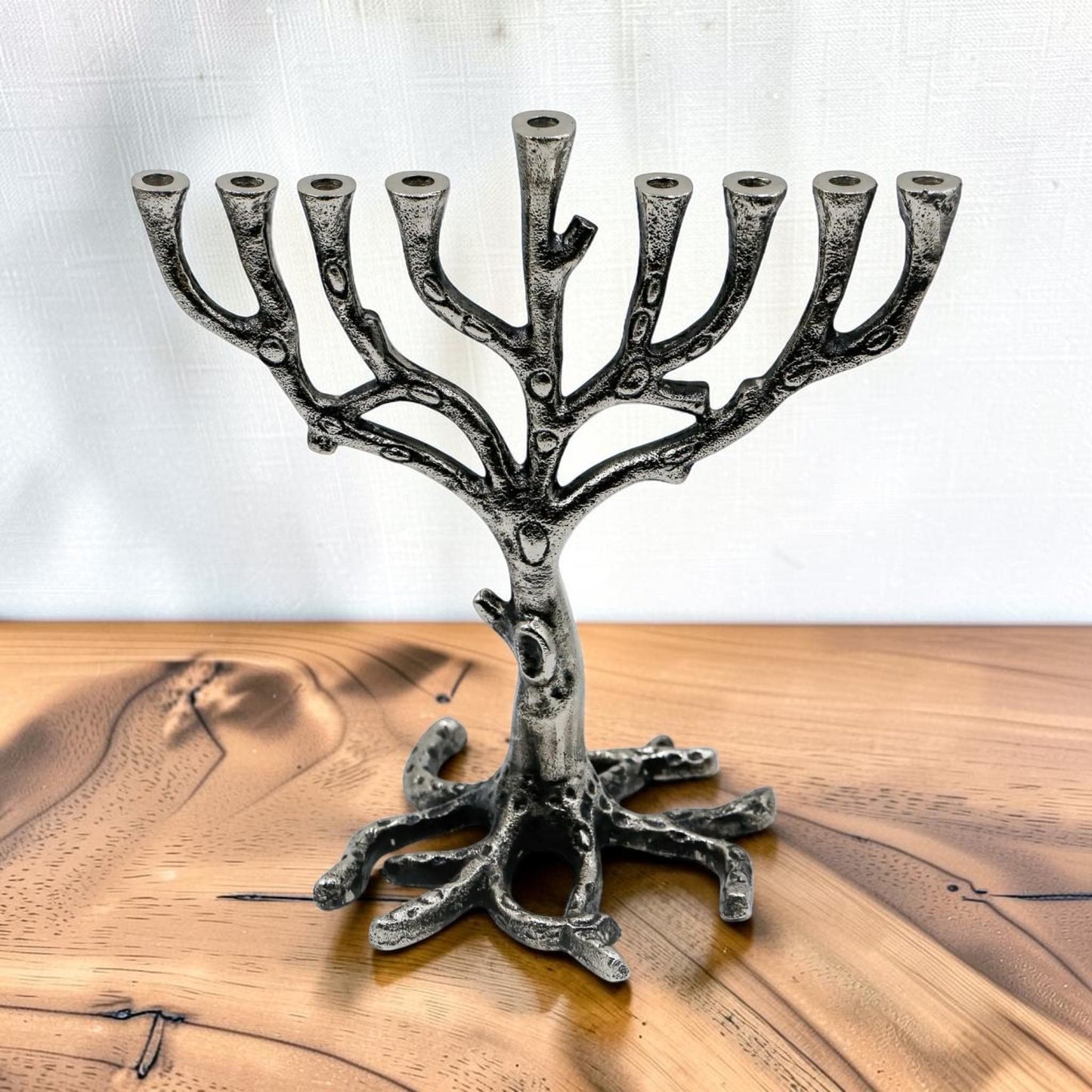 Tree of Life Pewter Menorah