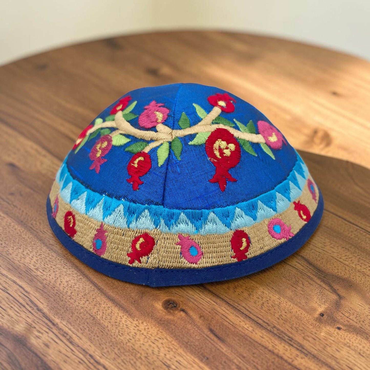 Colorful 17cm Pomegranate Embroidered Kippah