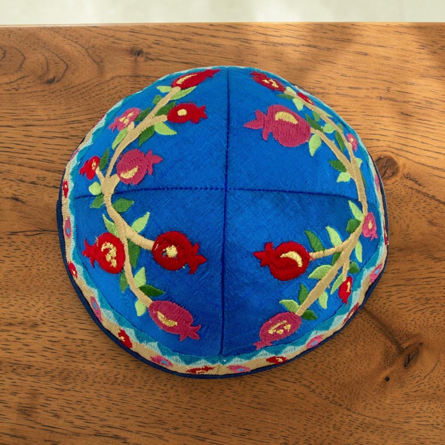 Colorful 17cm Pomegranate Embroidered Kippah