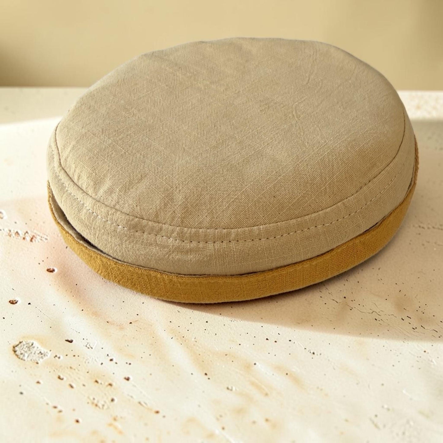 Beige & Antique Gold, Two-in-One Jewish Kippah