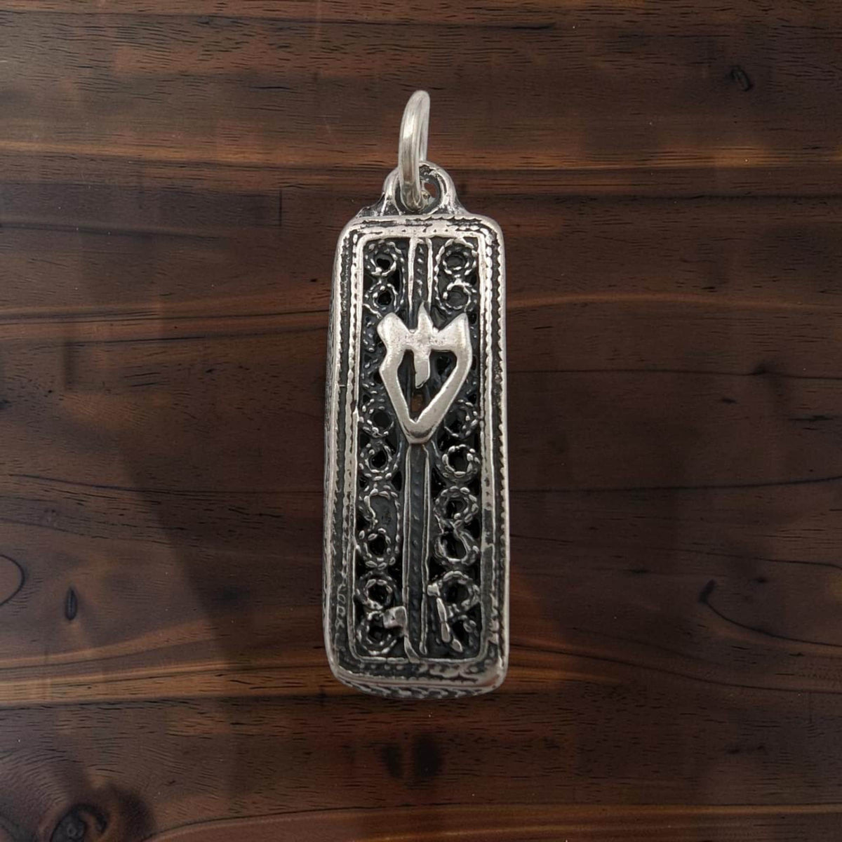 Collier pendentif mezouzah en argent sterling