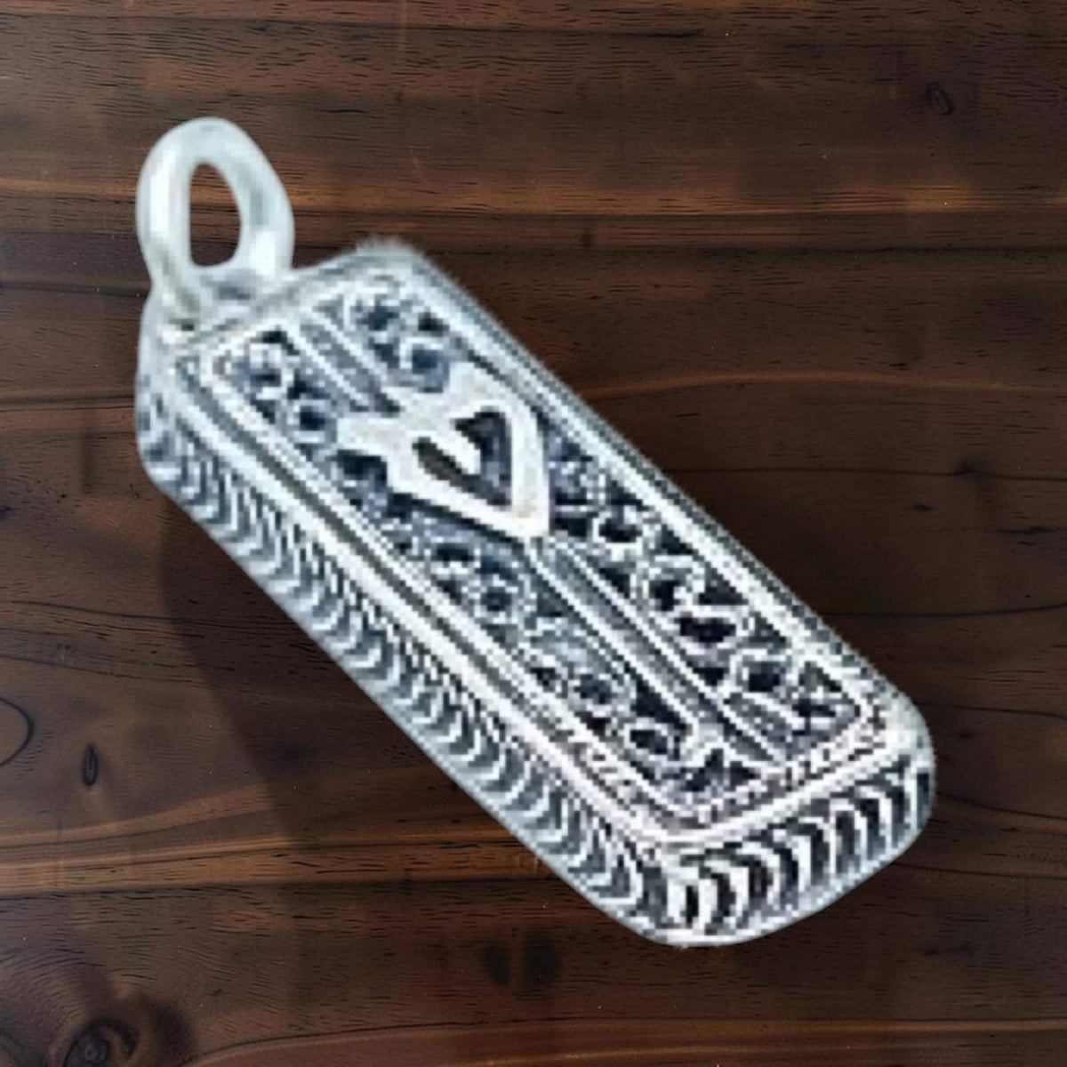 Collier pendentif mezouzah en argent sterling