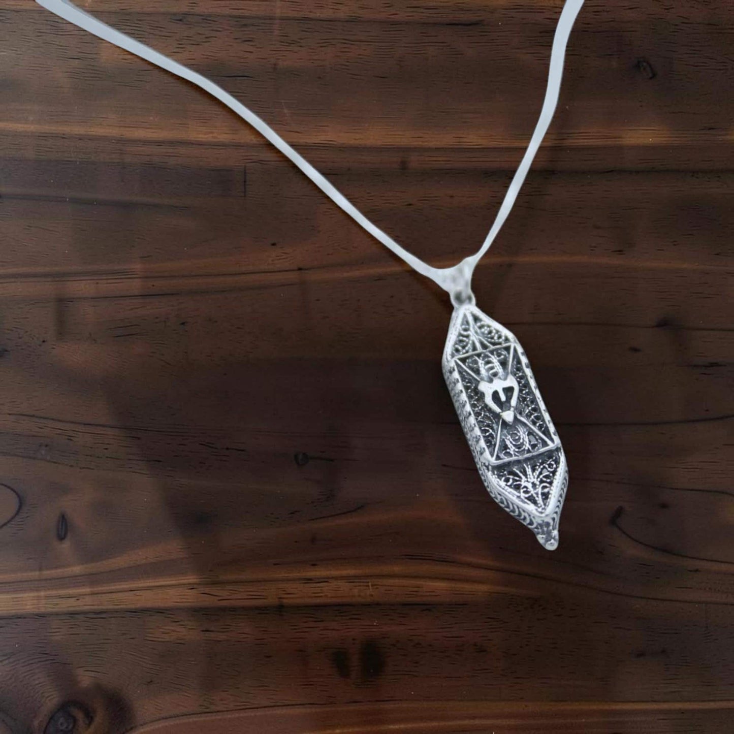 Sterling Silver Mezuzah Pendant Necklace