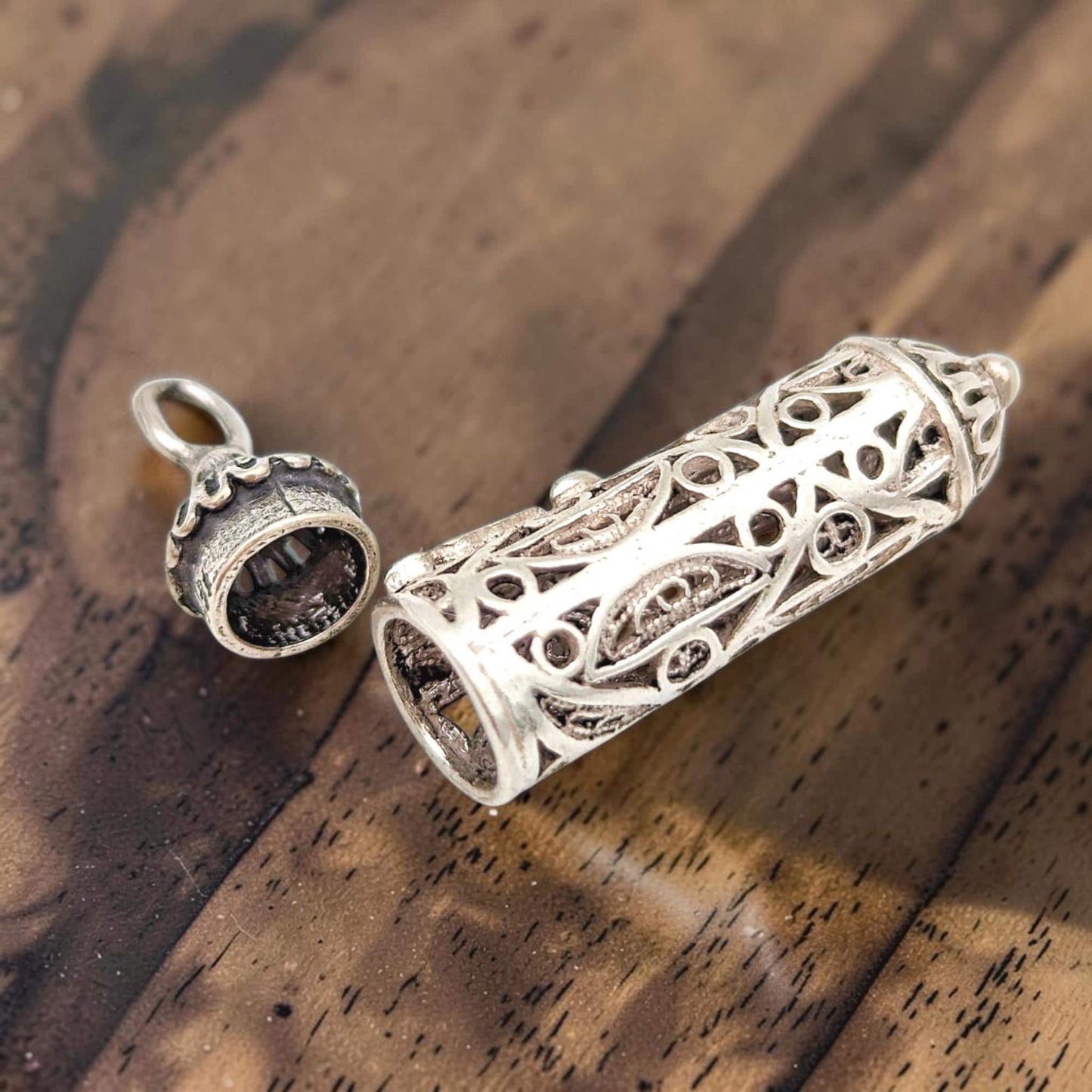 Sterling Silver Mezuzah Pendant Necklace