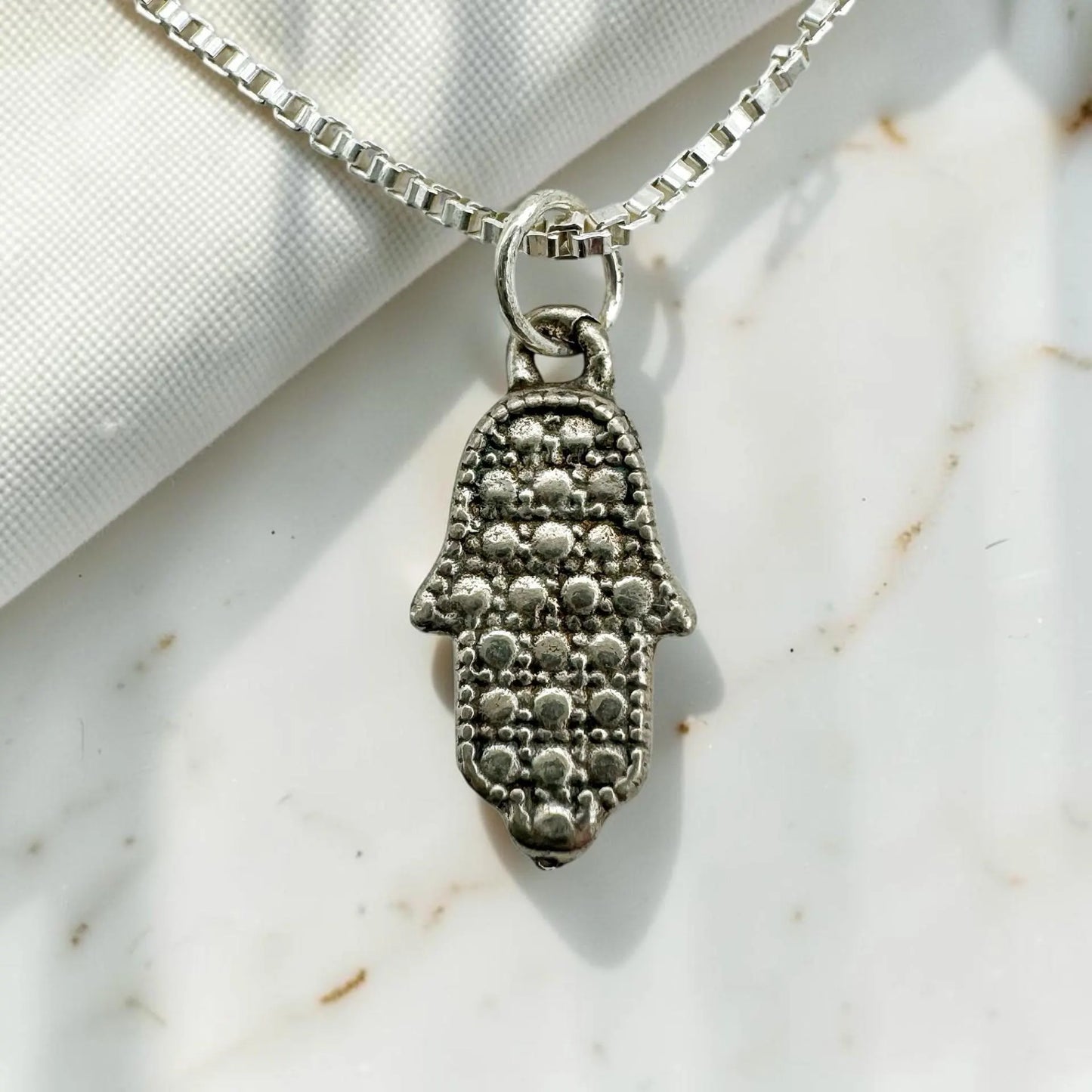 Mini Hamsa Necklace Sterling Silver/Gold Filled