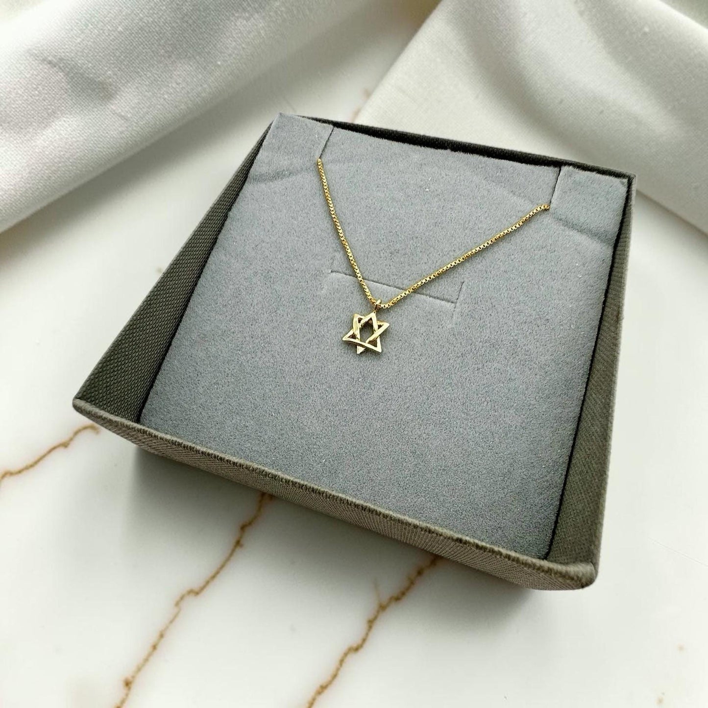 Sterling Silver/Gold Filled Star of David Necklace