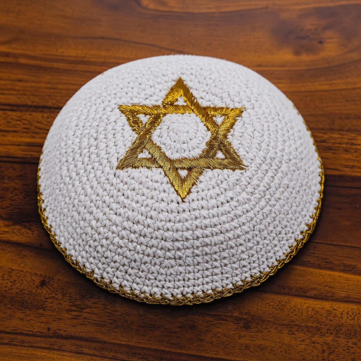 Kippa étoile de David noire/grise/blanche | Yarmulke juive en coton