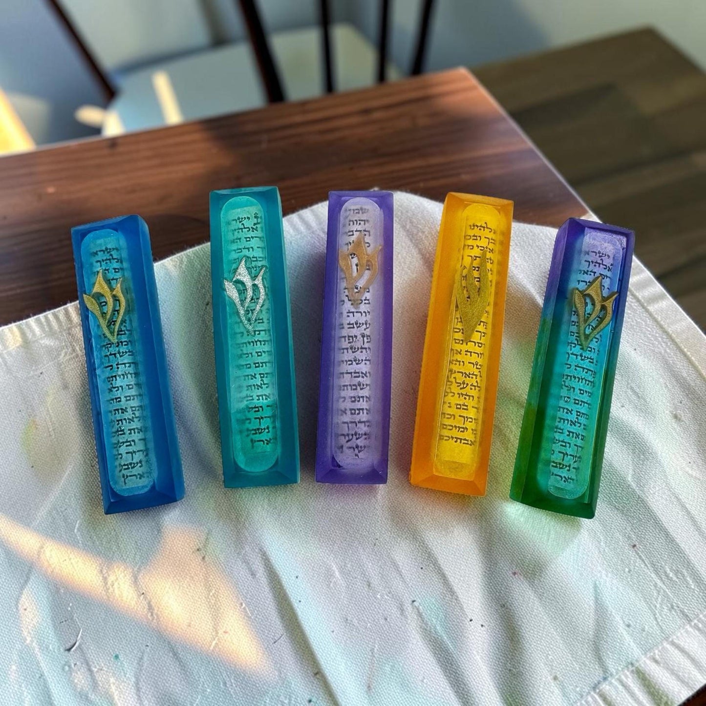 Handmade Resin Mezuzah Case