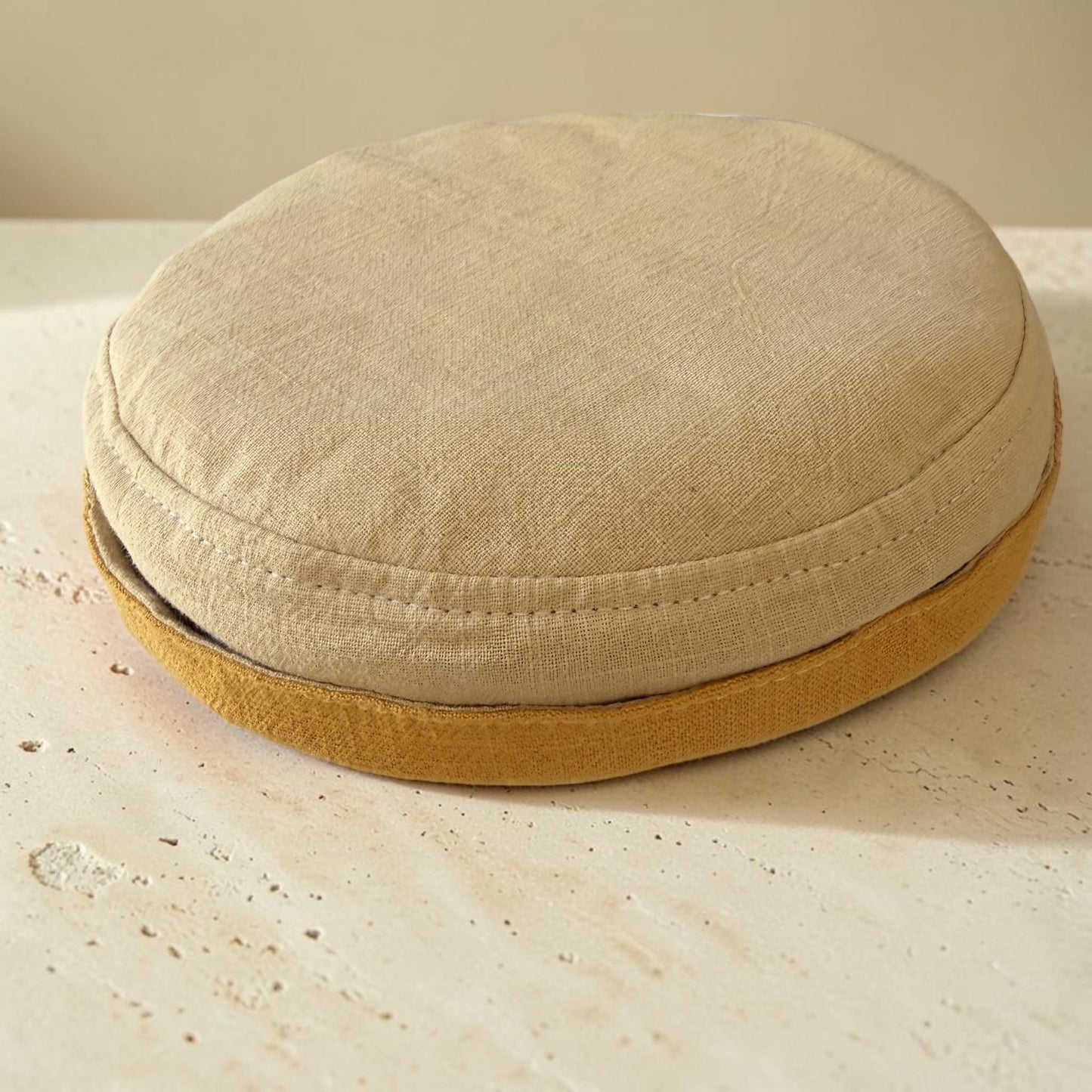 Beige & Antique Gold, Two-in-One Jewish Kippah