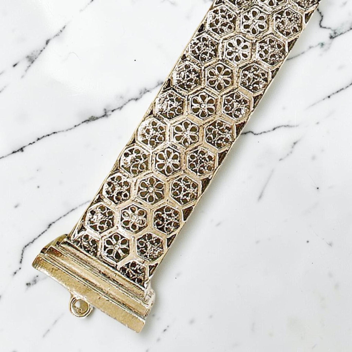 Sterling Silver Beehive Filigree Mezuzah Case