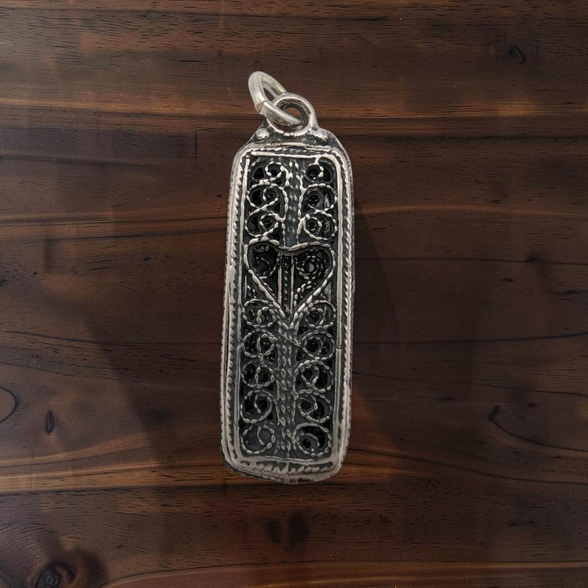 Collier pendentif mezouzah en argent sterling