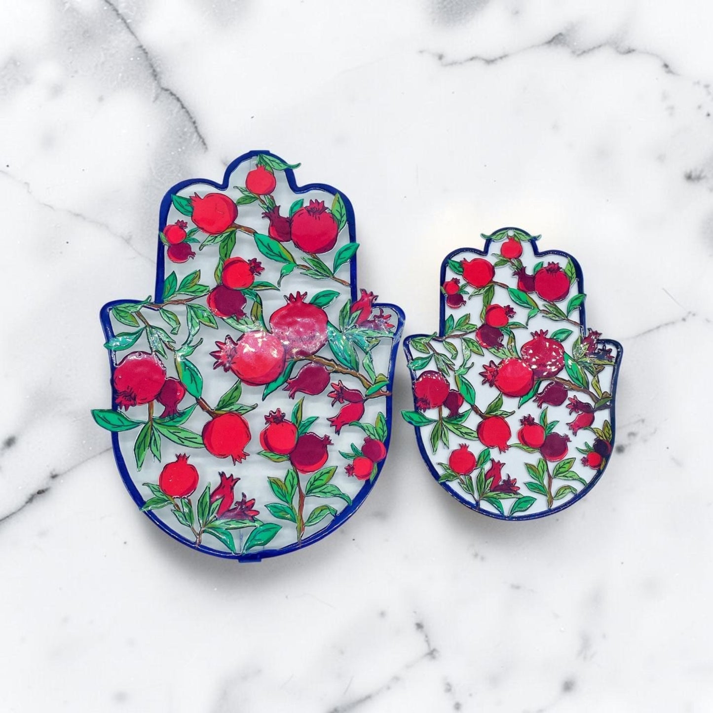 Blue Pomegranate Hamsa Wall Art Decor