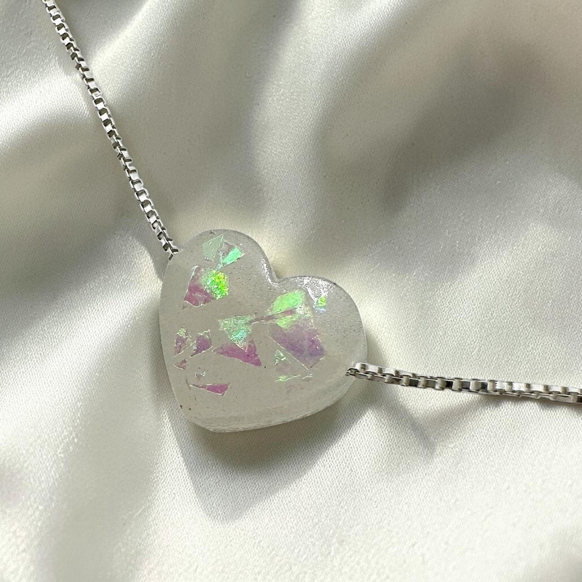 Collier Cœur en Opale en Argent Sterling/Plaqué Or
