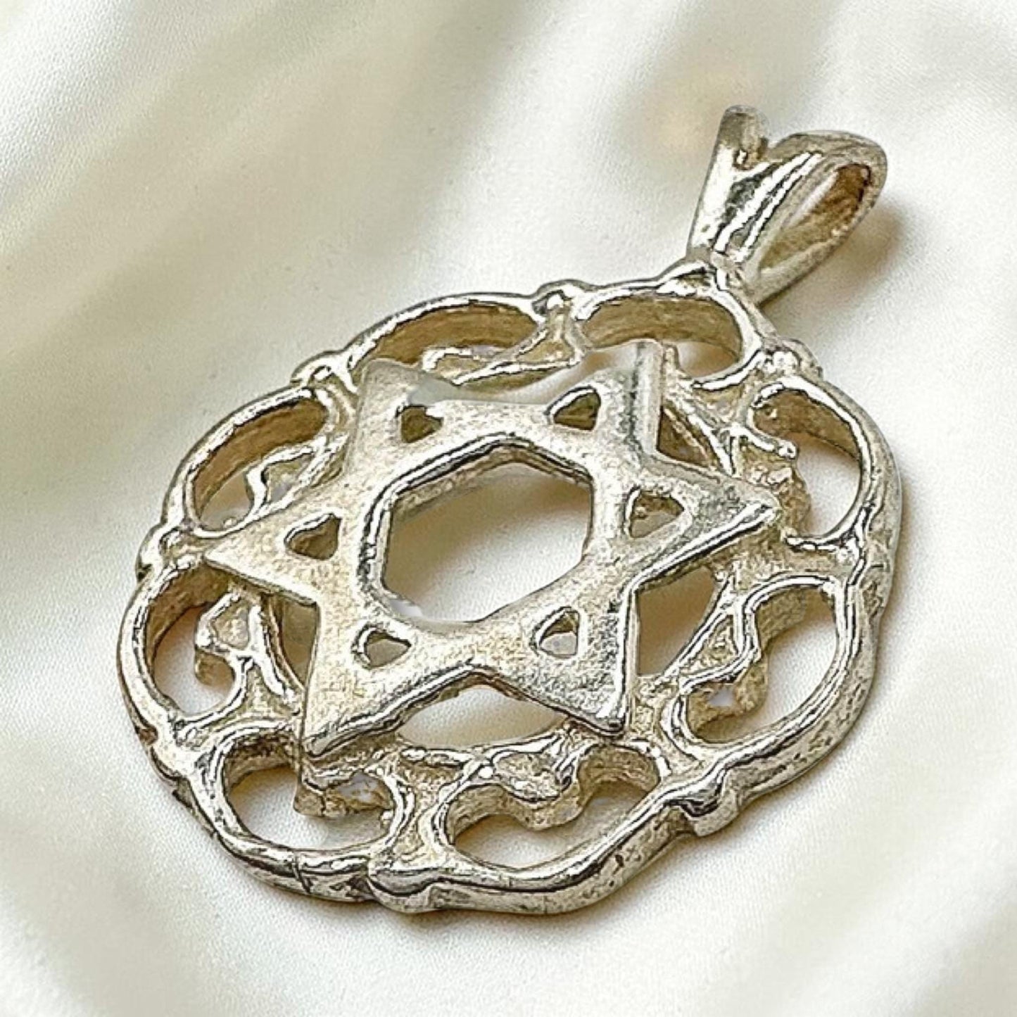 Sterling Silver Star of David Mandala Necklace