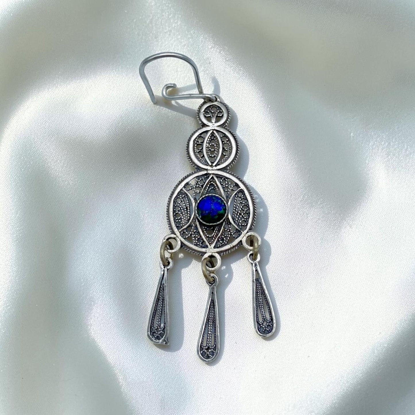 Sterling Silver Blue Eye Azurite Earrings